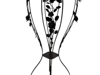 French Art Deco Wrough Iron XL Pedestal with Multi-Colored Marble Top, 1930s